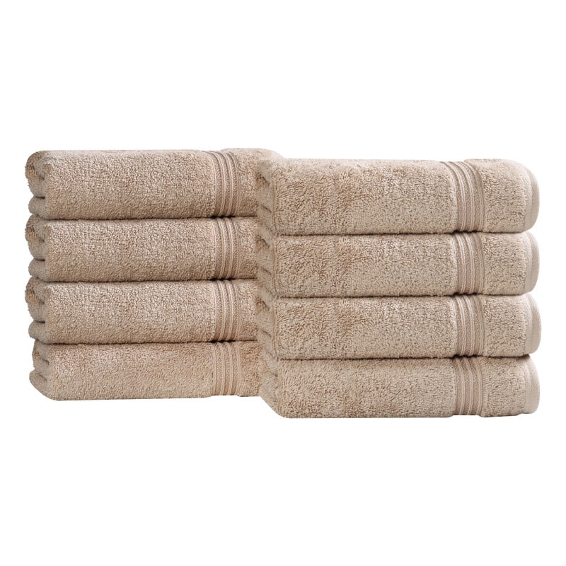 Superior Egyptian Cotton Absorbent Taupe Hand Towel Set of 8