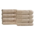 thumbnail image 2 of Classic Long Combed Egyptian Cotton Ultra-Soft Absorbent 8-Piece Hand Towel Set, Taupe, by Superior, 2 of 13