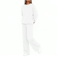 thumbnail image 6 of Fall Sweatsuits Women 2 Pcs Lounge Sets Matching Oversized Sweatshirt Sweatpants Tracksuit Set (White XL), 6 of 6