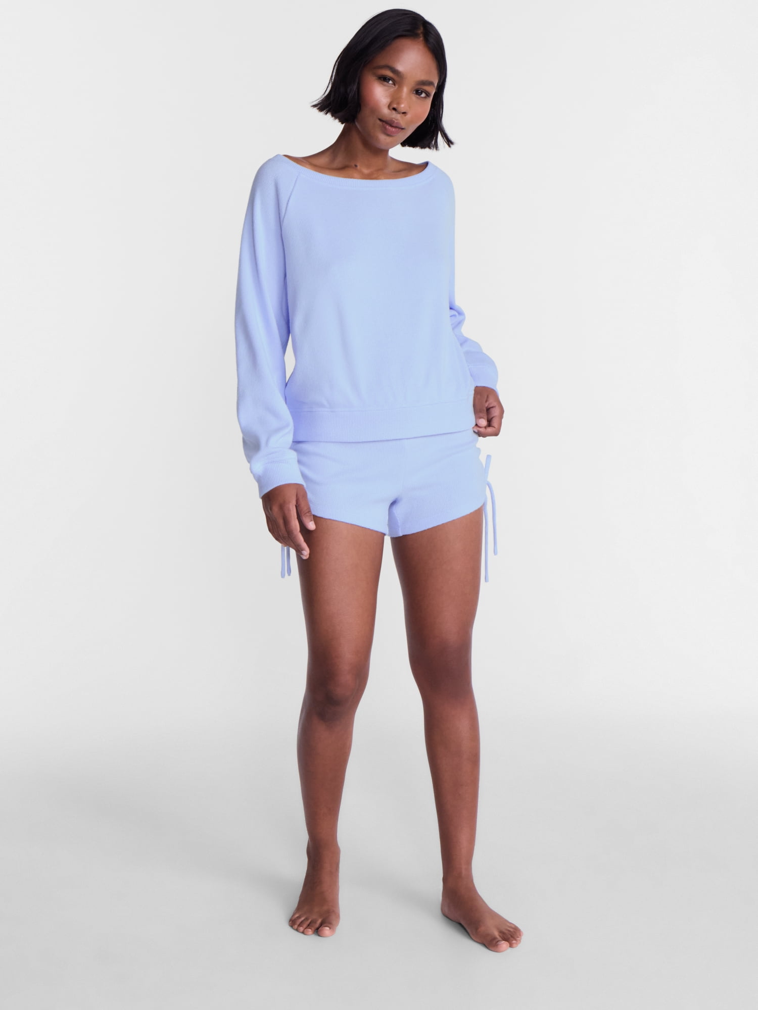 No Boundaries Waffle Knit Sleep Top, Women’s and Women’s Plus XS-2X