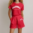 thumbnail image 2 of 2-Piece Outfit Girls Sports Top with Sports Trousers Short Activewear Casual Clothes​ 7-8 Years #Red, 2 of 4