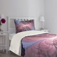 thumbnail image 5 of Ambesonne Trippy Quilted Bedspread Set 2 Pcs, Floral Vortex Design, Twin Size, Cadet Blue Dried Rose, 5 of 6