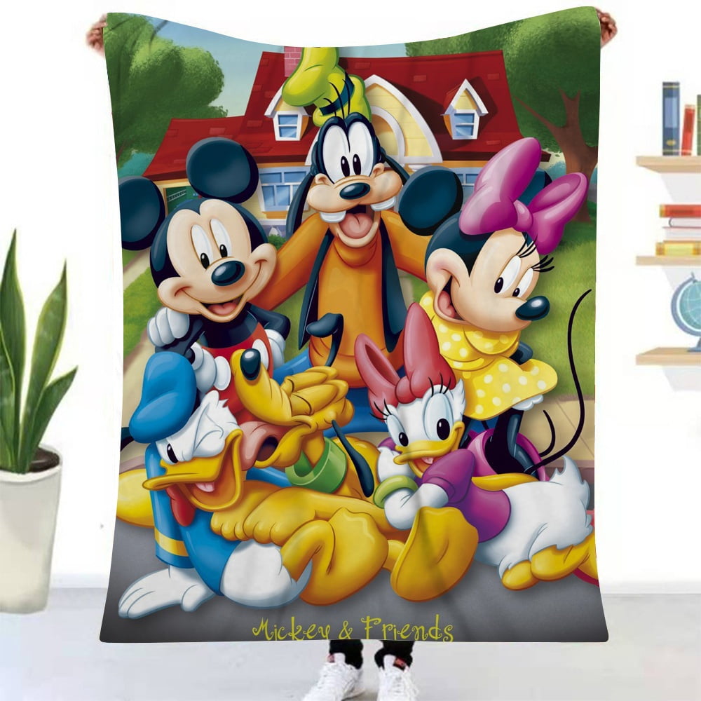 Mickey Mouse Cartoon Novelty Throw Blanket,Home Decor Bedding Kids Throw  Blankets Fits Couch Sofa Bedroom Living Room Suitable for Kids Adults 