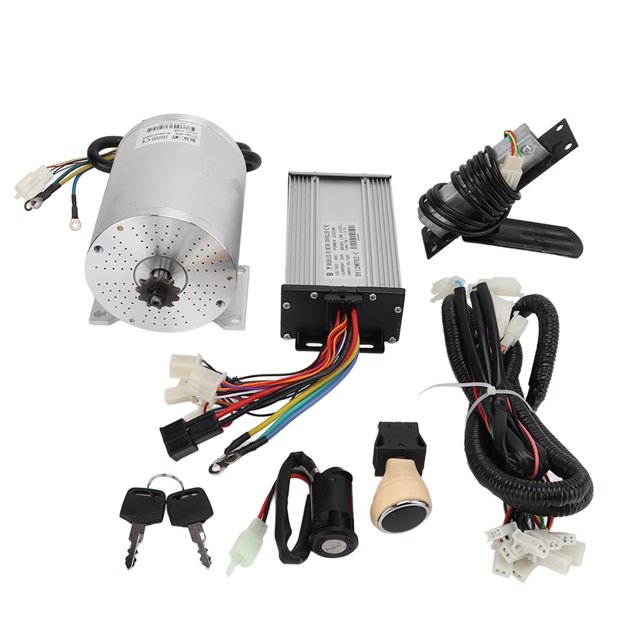 Motor eléctrico sin escobillas de alta velocidad, 48V CC, 2000W, juego de controlador con arnés de cableado del acelerador para bicicleta eléctrica