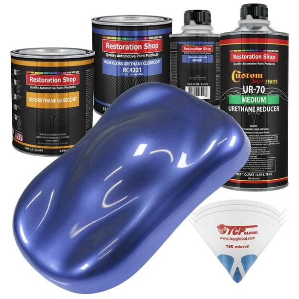 Indigo Blue Metallic Quart URETHANE BASECOAT CLEARCOAT Car Auto Body