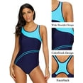 thumbnail image 4 of Women's Hollow Out One Piece Training Swimsuit Wider Strap Sport Swimwear, 4 of 7