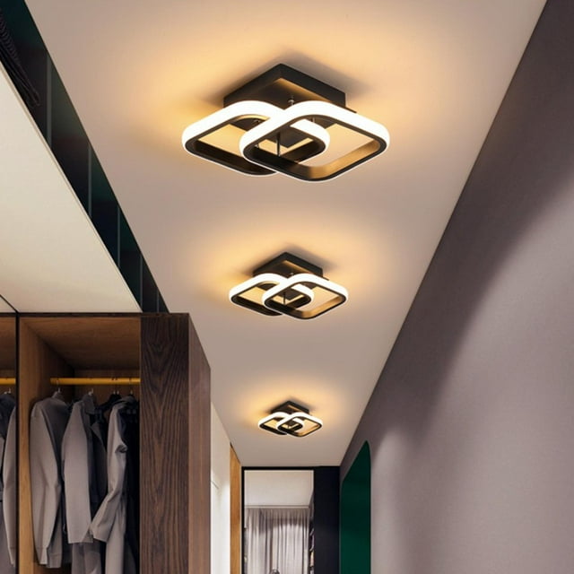 Luz de techo Led, luces de techo de sala de estar, luces decorativas de techo, luces de decoración de restaurante de tienda de , Negro 24x20x12,5cm 220V Yinane Lámpara de techo