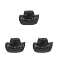 thumbnail image 4 of Qarigey Sombrero de paja de vaquero Tejido de ala ancha Protección solar Casual Transpirable Verano Pesca al aire libre Playa Moda Gorra de Type3 NO3, 4 of 6
