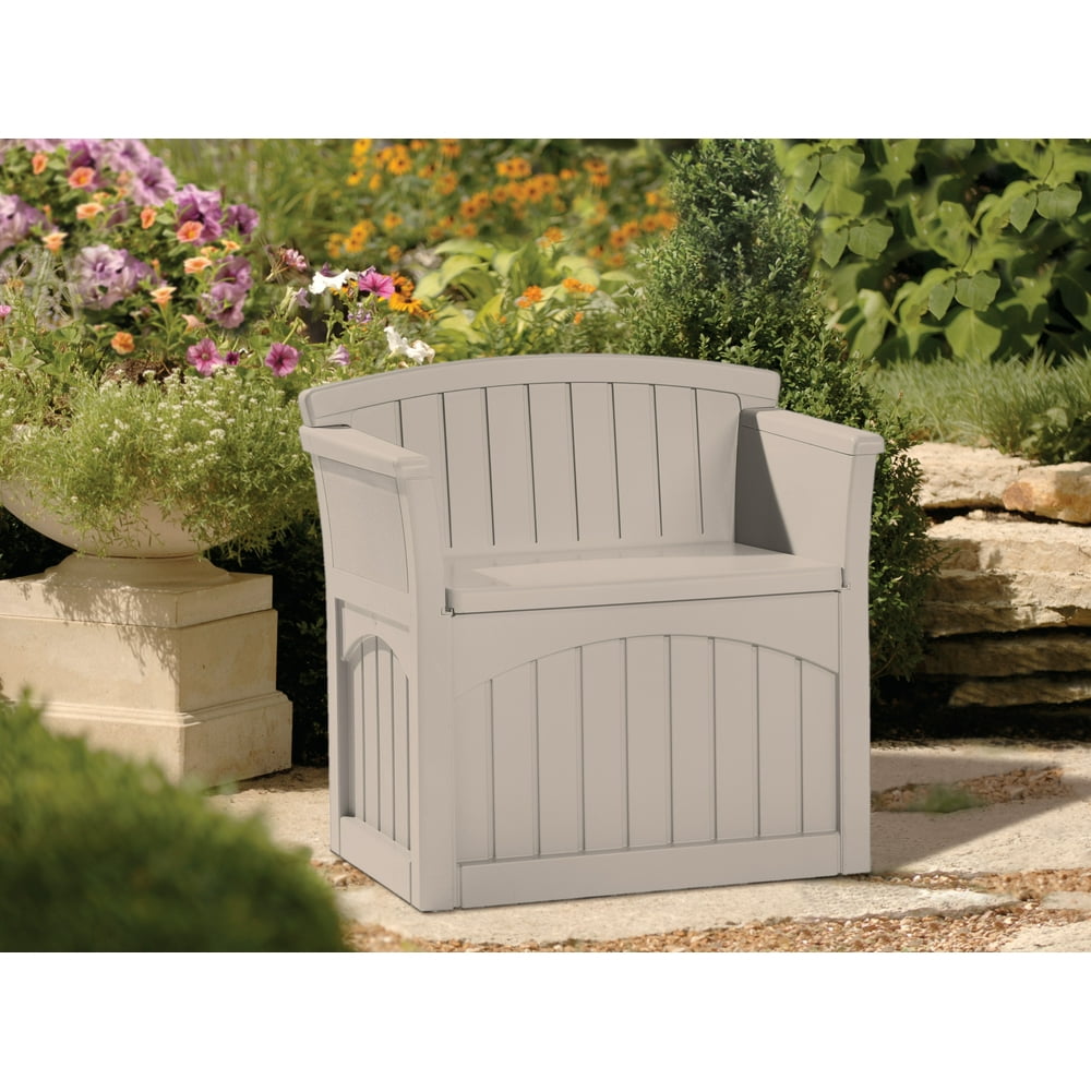 Suncast 31 Gallon Resin Outdoor Storage Chair for Porch and Deck, Light Taupe - Walmart.com 