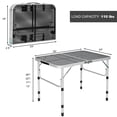 thumbnail image 2 of 3 FT Folding Grill Table for Outside, Lightweight Portable Metal Aluminum Outdoor Grill Table with Adjustable Height Legs, Great for Camping Picnic Cooking BBQ, Silver Black, 2 of 17