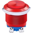 thumbnail image 1 of Twidec / 16mm Waterproof Red Metal Shell Momentary Raised Top Push Button Switch 3A/12~250V SPST 1NO Start Button, 1 of 5