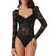 thumbnail image 1 of Cuerpo de encaje versátil con diseño transparente de manga larga para mujeres INSPIRE CHIC S Negro, 1 of 6