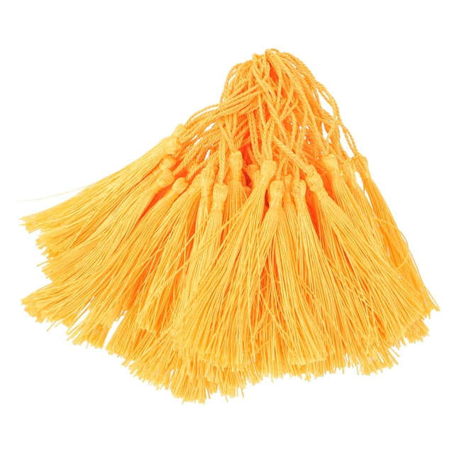 BRIGHTFUFU 100 piezas creativas borla colgante decoración diy borla colgantes marcador ventilador colgantes delicados teléfono móvil borla colgantes para hacer manualidades bricolaje (dorado)