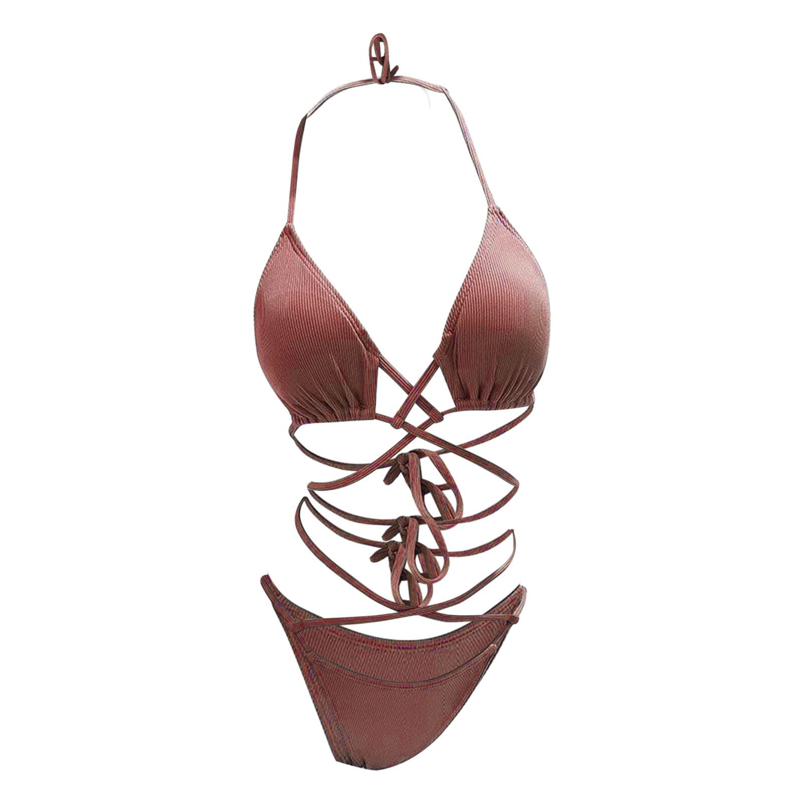 Sngxgn Bathing Suit For Women Tankini Women's Ribbed ORing String