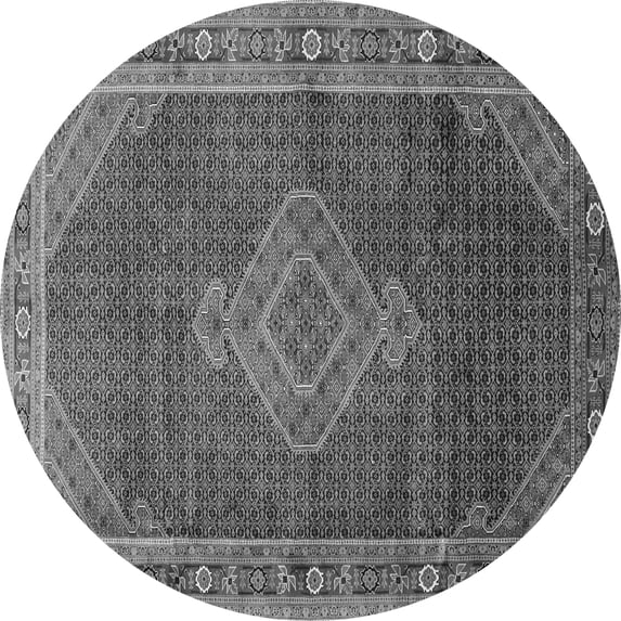 Ahgly Company Indoor Round Medallion Gray Traditional Area Rugs, 4' Round