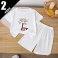 thumbnail image 2 of Odeerbi Niños Niñas Lindo Estampado Atlético Conjuntos Manga Corta Camiseta Pantalones Cortos Conjunto Suelto Ropa Deportiva Para 3-12 Años, 2 of 9