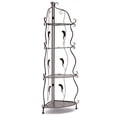 thumbnail image 6 of 4-Tier Foldable Iron Shelf Floor Toilet Bedroom Kitchen Storage Corner Shelf, 6 of 18