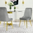 thumbnail image 6 of Kithkasa High Back Velvet Dining Chairs for Dining Room,Gold Legs,Set of 2,Gray, 6 of 9