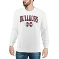 thumbnail image 3 of Men's Colosseum White Mississippi State Bulldogs Arch & Logo Crew Neck Sweatshirt, 3 of 4
