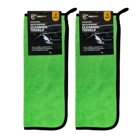 TrexNYC Microfiber Cleaning Towels, Soft & Durable Cleaning Towel - No Scratches, Superior Durability - Ideal for Cars and Housekeeping, 3 Count, 2 Packs
