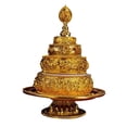 thumbnail image 2 of Budista tibetano que ofrece plato de Mandala, decoración artesanal propicia, estatua decorativa, esculturas religiosas para sala de estar, 2 of 9