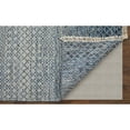 thumbnail image 4 of Feizy Branson Transitional Solid, Blue/Ivory, 2' x 3' Accent Rug Stain Resistant Kid Friendly Handmade Casual Geometric Floor Rug for Living room Bedroom, 4 of 9