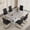 Table+6 Black Chairs(Style 2), variant on JUFU 63'' Gray Faux Marble Dining Table Set for 4, Modern Rectangle Kitchen Table and Chairs with PU Upholstered Seats, Ideal for Dining Room