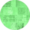 thumbnail image 1 of Ahgly Company Indoor Round Patchwork Emerald Green Transitional Area Rugs, 8' Round, 1 of 4