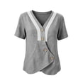 thumbnail image 5 of Msgweeeg Short Sleeve Tops for Women Summer Clothes V Neck Lace Regular Fit Fashion Holiday Women Blouses, 5 of 7
