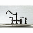 thumbnail image 2 of Kingston Brass KS3275PKLBS Duchess Bridge Kitchen Faucet with Brass Side Sprayer, Oil Rubbed Bronze, 2 of 7