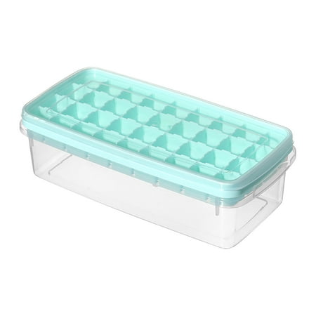 

Vikakiooze Ice Cube Tray with ice scoop easy-release silicone and with spill-resistant removable lid for cocktails freezer stackable ice tray with lid