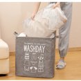 thumbnail image 2 of DEELLEEO Versatile 75L Cotton Linen Folding Storage Basket: Organize Clothes, Quilts, Toys, and More with Drawstring Closure and Waterproof Design, 2 of 5