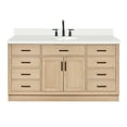 thumbnail image 2 of Ariel Hepburn 67 Inch Single Oval Sink Bathroom Vanity With Pure White Quartz Countertop 1.5 Inch Edge In Oak, 2 of 10