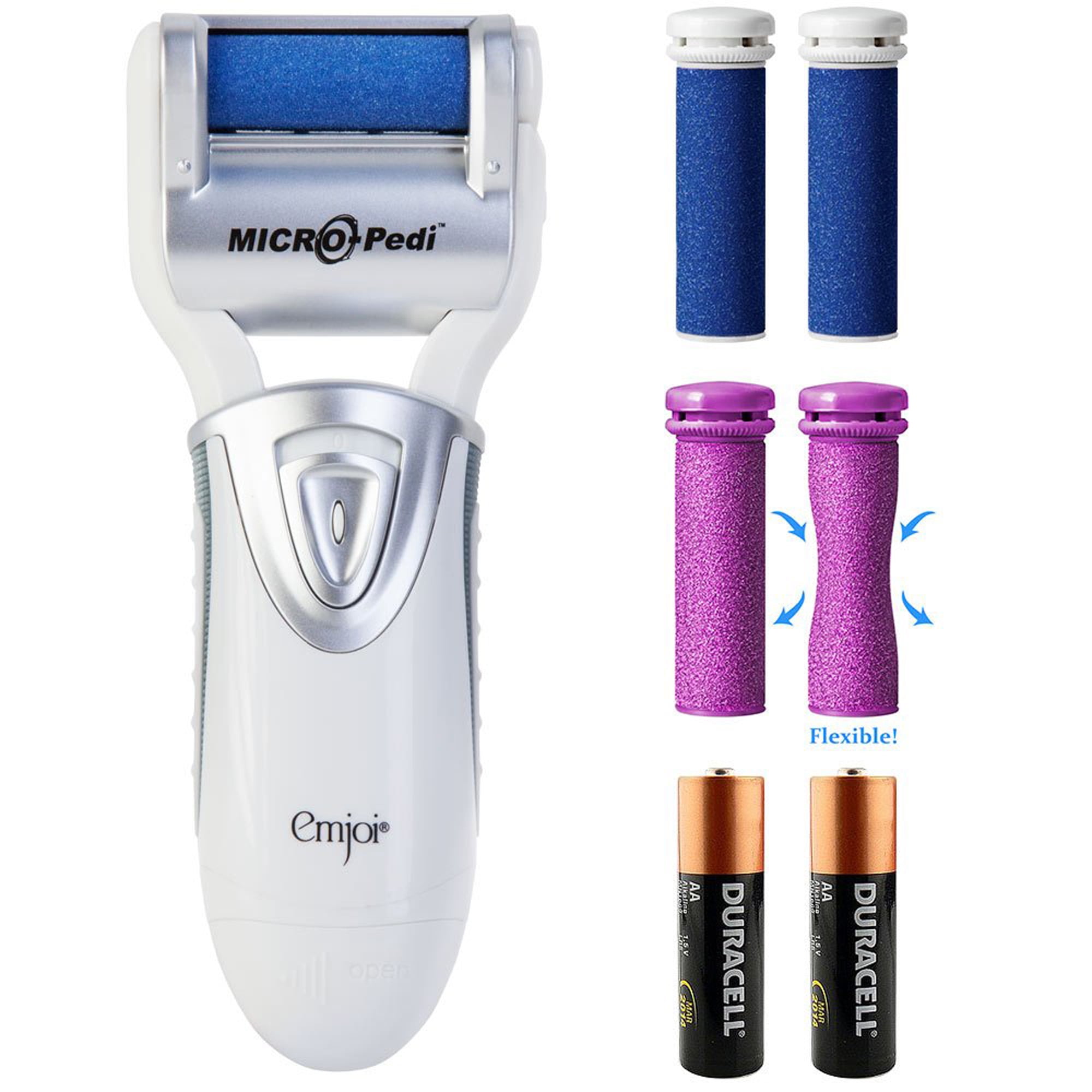 Emjoi MicroPedi Callus Remover w/ Batteries & 4 Bonus Refill Rollers