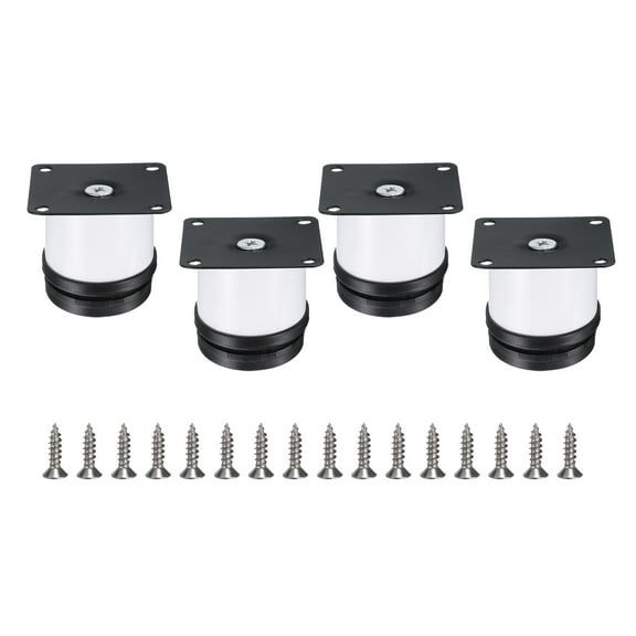 2 Inch Furniture Legs, Adjustable Round Cabinet Legs, Replacement Corner Feet Extenders for Sofa, Pack of 4, Black