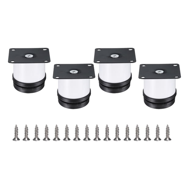 Patas de Muebles de 2 Pulgadas, Patas Redondas Ajustables para Gabinete, Extensores de Esquinas de Reemplazo para Sofá, Paquete de 4, Negro