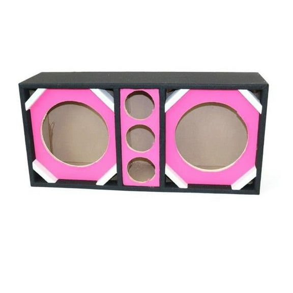 Empty Chuchera Speaker Enclosure for Two 10 in. Woofers Plus Three Tweeters, Pink