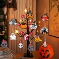 thumbnail image 1 of 12 Uds. Señales de fiesta de Halloween, etiquetas creativas de globo ocular de fantasma de calabaza para ventana de pared, 1 of 7