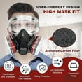 thumbnail image 3 of Reusable Half Face Respirator Mask, 6200 Series With Multi-Purpose Cartridges For Organic Vapor, Acid Gas, Ammonia & P100 Dust Protection - For Painting, Woodworking, Chemicals, 3 of 13