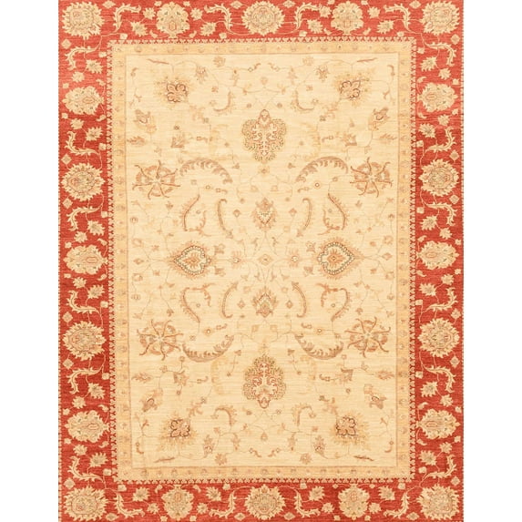 Ahgly Company Indoor Rectangle Abstract Orange Abstract Area Rugs, 5' x 8'