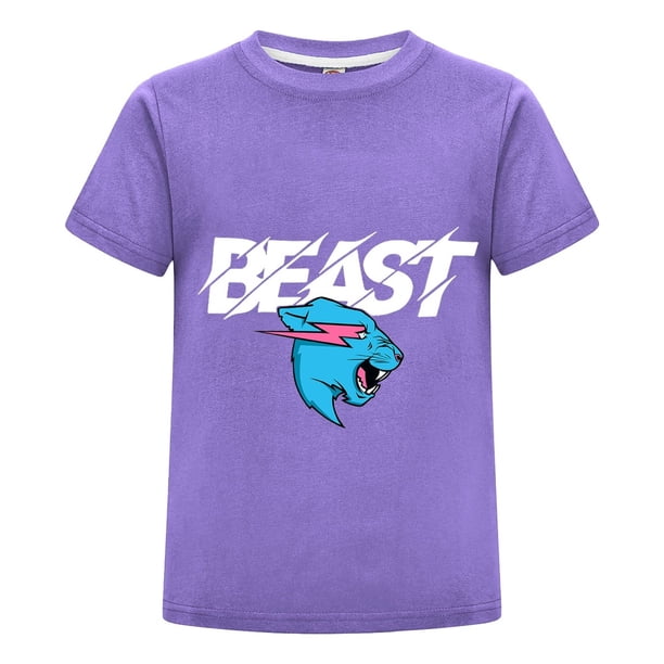 Playera Infantil MrBeast Unisex Niño Niña Algodón Cómoda Verano Moda Pantera Azul Estilo Juvenil Ropa Regalo Cumpleaños Diario