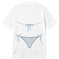 thumbnail image 6 of Ladies Tops and Blouses Wedding Bridesmaid Funny Round Neck Printed Rugby Shirt for Women,White,L, 6 of 6