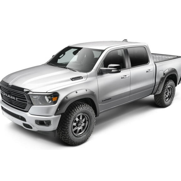 Bushwacker Fender Flare 50924-02 Pocket Style; 2 Inch Front/2.60 Inch Rear Tire Coverage; Matte Black; Dura-Flex 2000 ABS Smooth Plastic; 6.42 Inch Front/5.95 Inch Rear Flare Height; Set Of 4