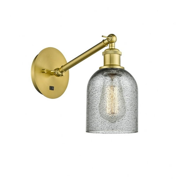 317-1W-SG-G257-LED-Innovations Lighting-Caledonia - 1 Light Wall Sconce In Industrial Style-11.38 Inches Tall and 5.3 Inches Wide Satin Gold Charcoal