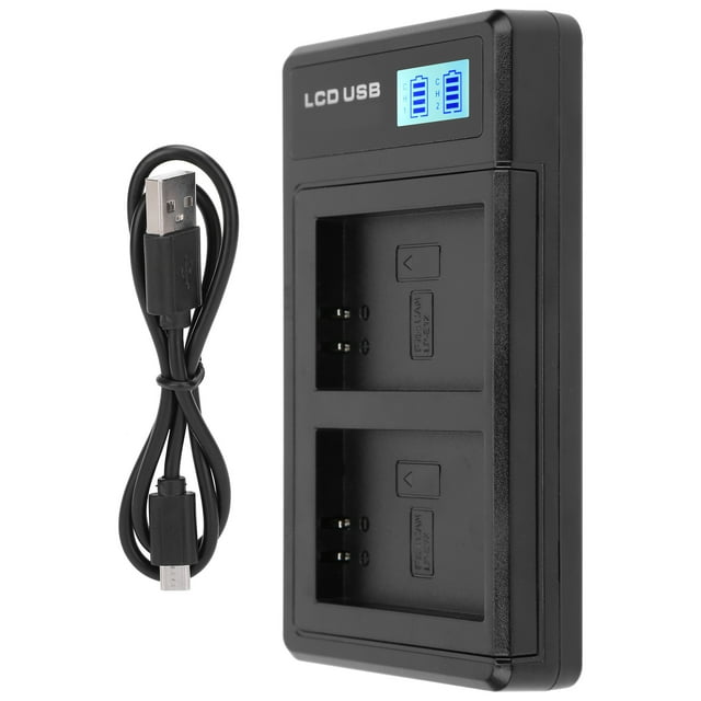 Cargador de batería portátil para cámara LPE12 Cargador doble USB con pantalla LCD