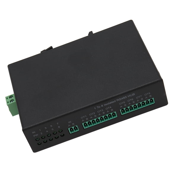 Serial RS232 RS485 RS422 Convertisseur vers Fibre, 1 vers 8 RS485 Séparateur HUB Bidirectionnel Modem Optique Haute Vitesse pour Système Industriel, Communication, Transport, Éducation