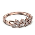 thumbnail image 3 of 0.40ct Alternating Marquise And Round Diamond Moissanite 10K Rose GoldWedding Band, 3 of 4