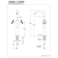 thumbnail image 2 of Kingston Brass LS6600RKZ Wendell Double-Handle Vessel Faucet with Knurled Handle, Matte Black, 2 of 4