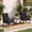 Black + Black, variant on Costway 3 PCS Rattan Rocking Chair Set with Acacia Wood Tabletop Armrests for Porch, Balcony Mix Brown + Black