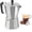 Silver, variant on Mixpresso 3 Cup Moka Pot Coffee Maker for Gas, Electric Stove Top, Classic Italian Espresso Maker, Stovetop for Camping, Makes 5 Oz Cuban Coffee
